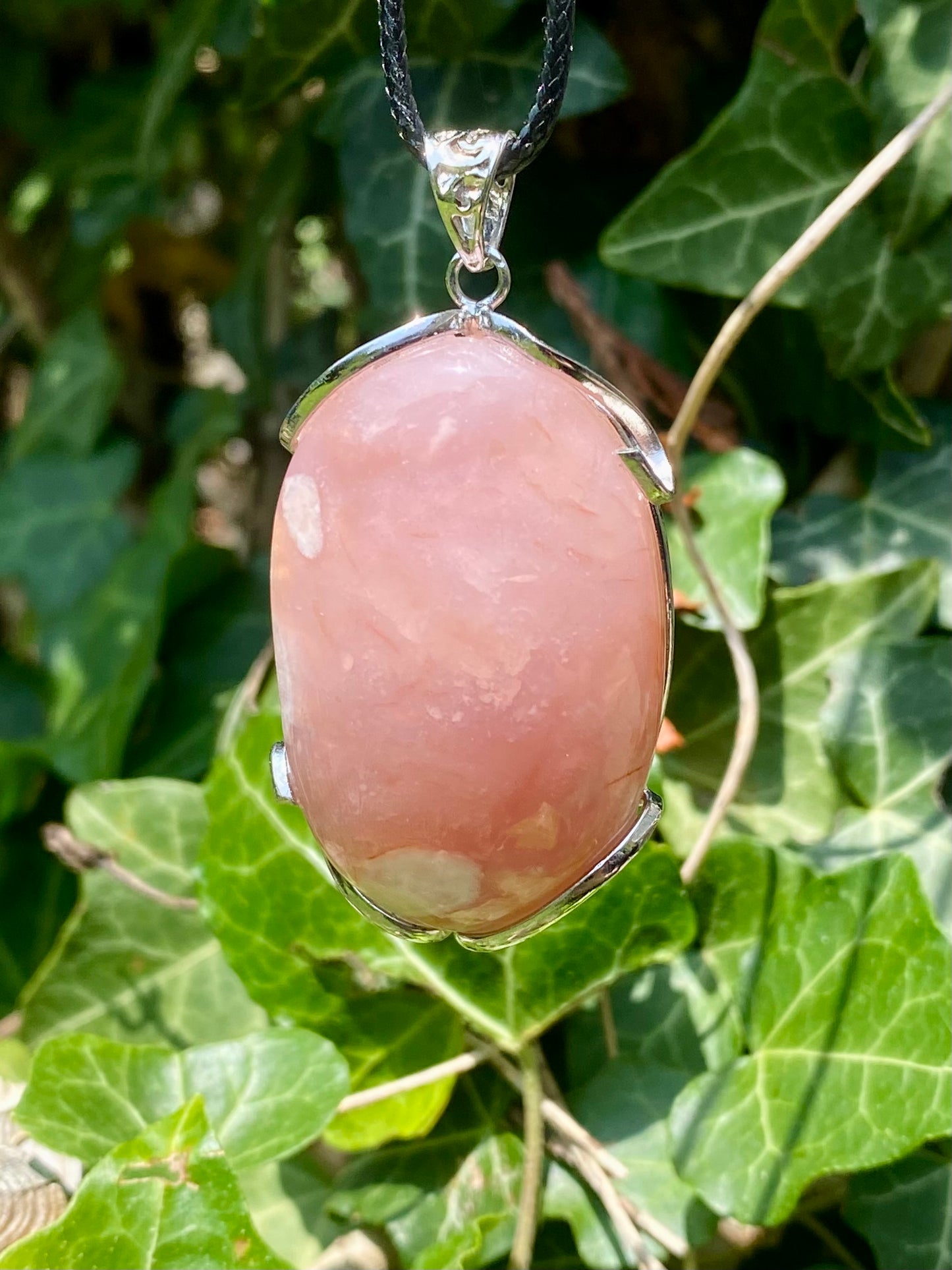 Pendentif Agate fleur & Cornaline 🧡