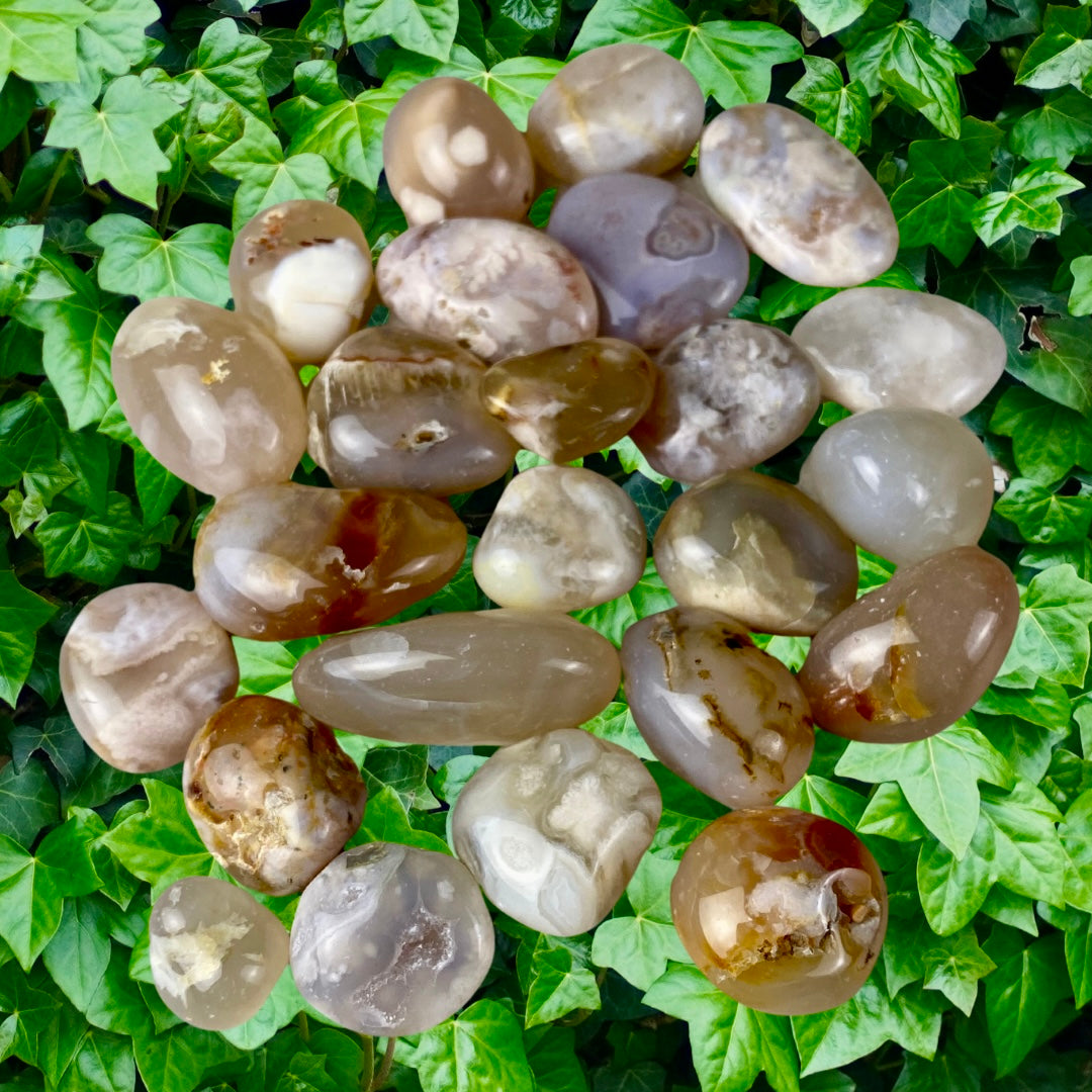 Pierre roulée Agate fleurs 🌸