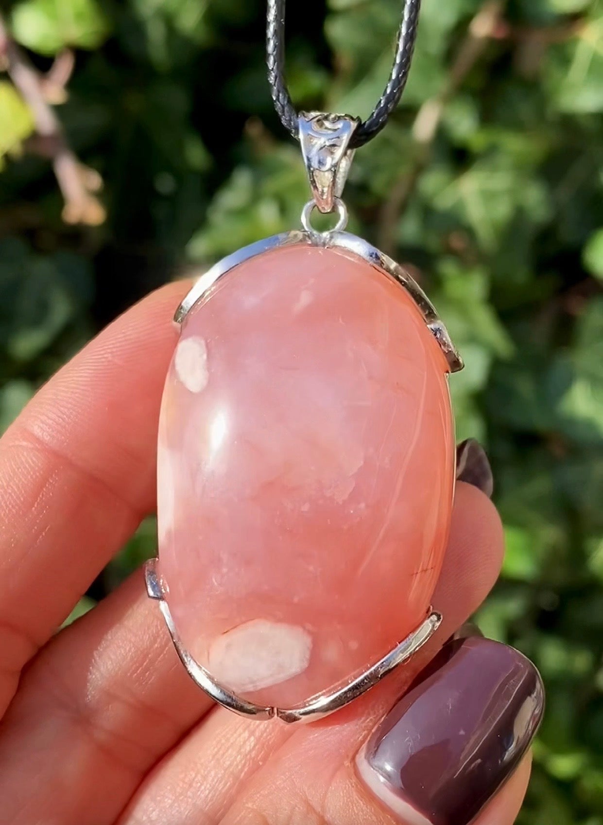 Pendentif Agate fleur & Cornaline 🧡
