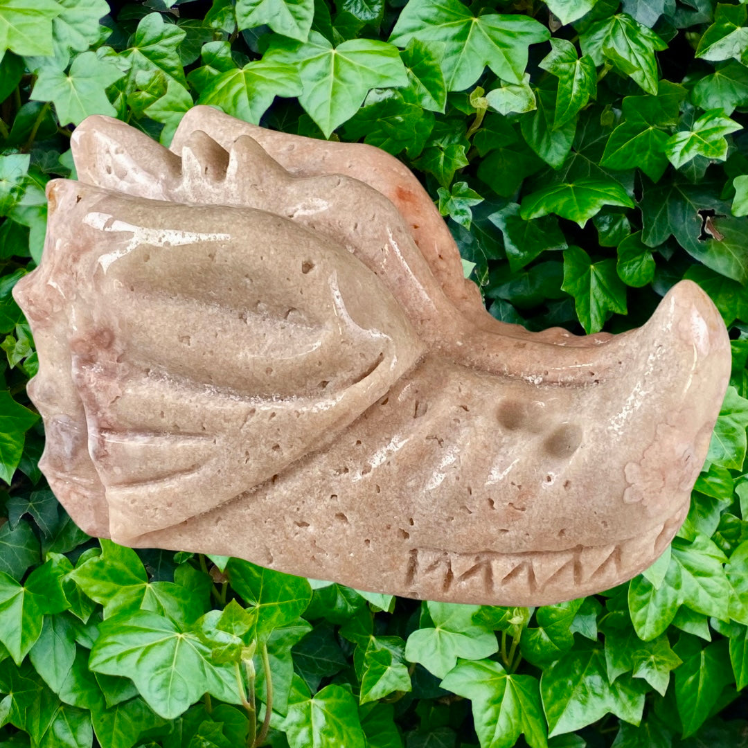 Tête Dragon 🐉 améthyste rose