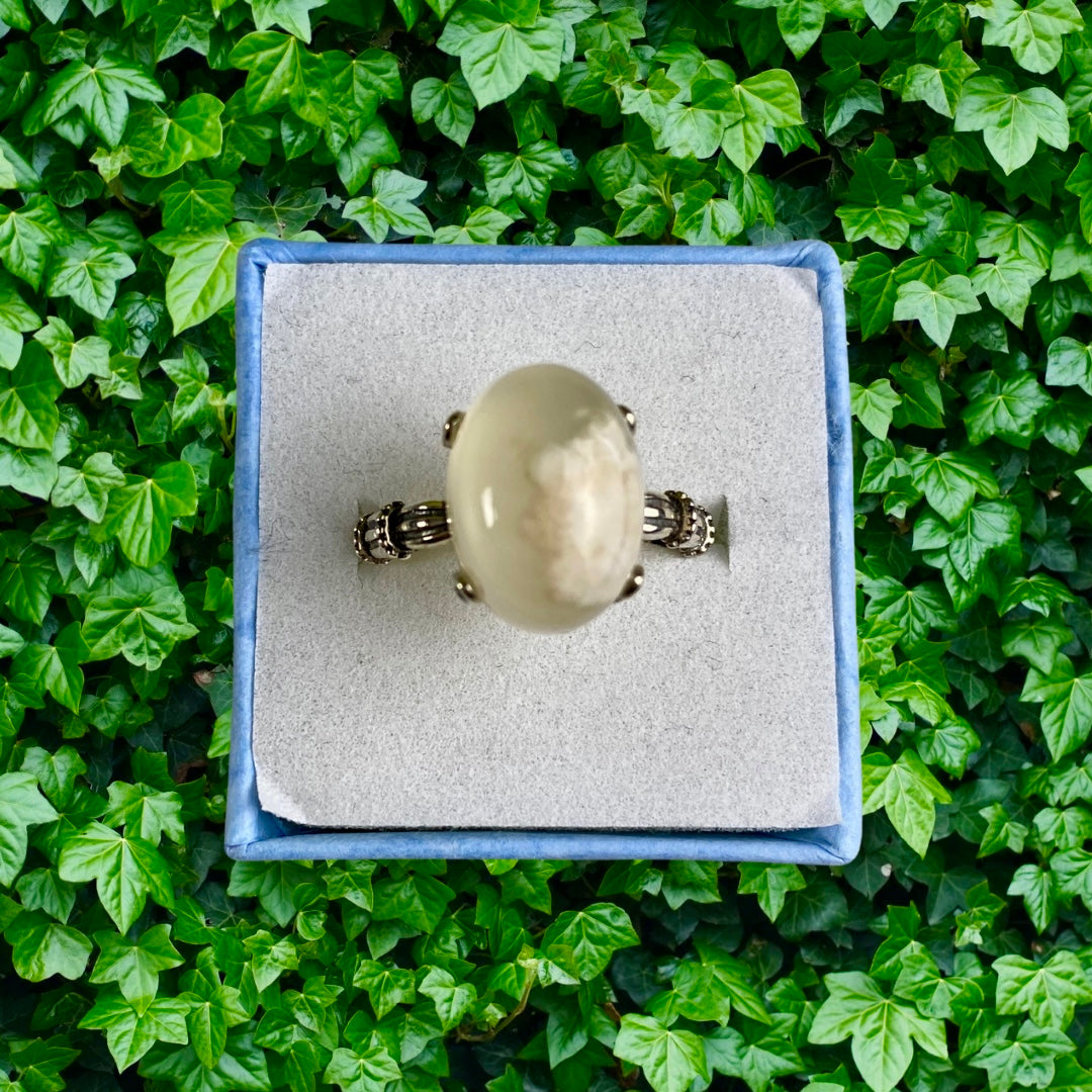 Bague Agate fleurs 🌸